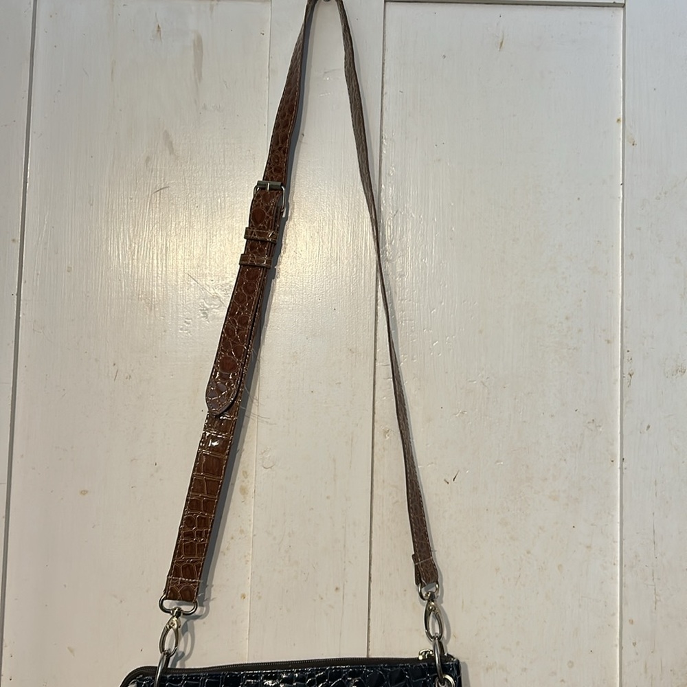 EUC Samantha Brown Faux Crocodile Crossbody Bag Purse Retro Cowgirl - Picture 8 of 10